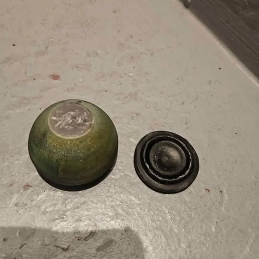 Signed Iridescent Pottery Jar 1" - Picture 6 of 6